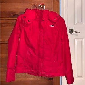 Red Hollister All-Weather jacket
